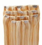 Äkta löshår på träns med clips, 4 pcs clip-in